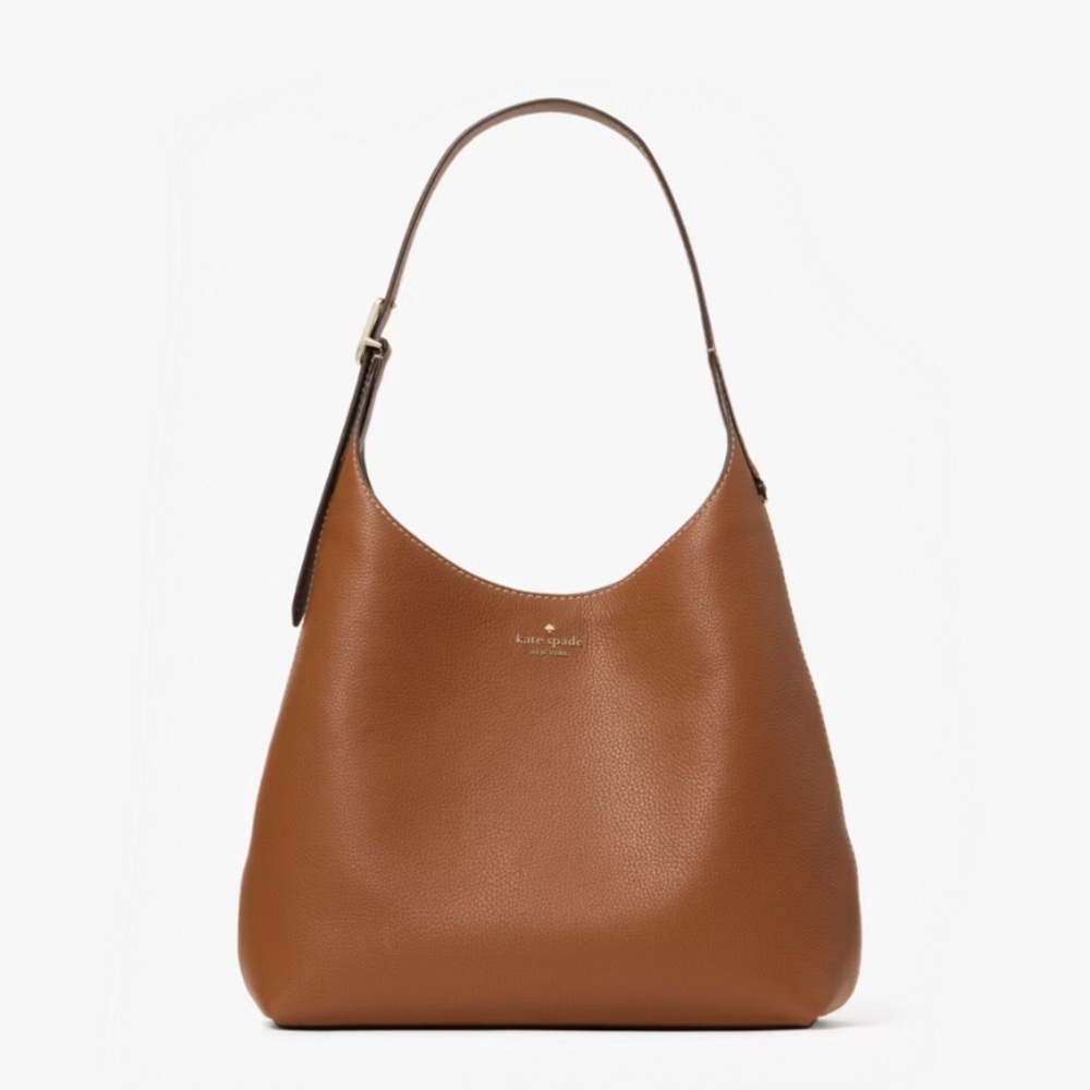♠️Kate Spade 454 Pebbled Leather Large Shoulder Bag, Warm Gingerbread Brown NWT